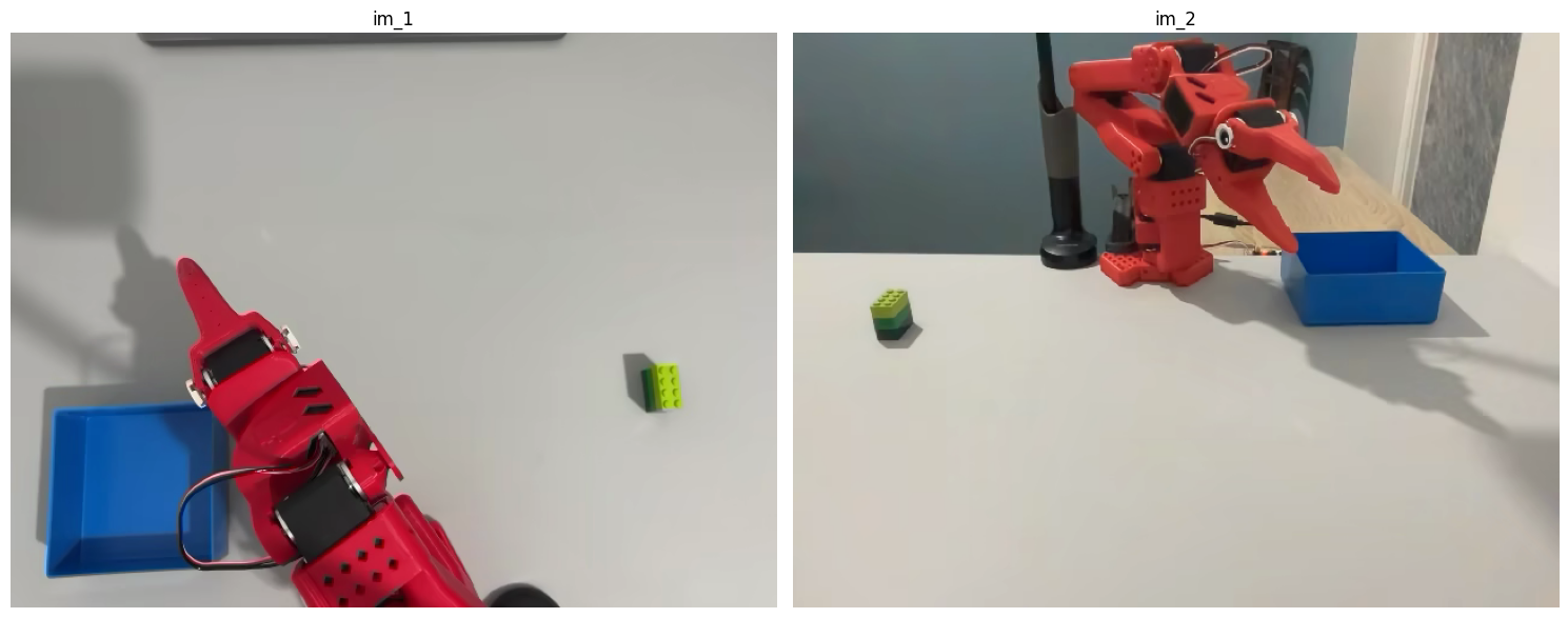 LeRobot data visualization showing robot camera views